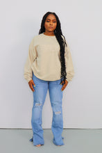 Load image into Gallery viewer, ONEINAMILLION EMBROIDERED CREWNECK IN BEIGE
